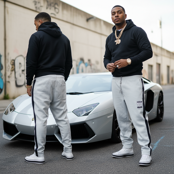 *SEAN JOHN* (GREY-MULTI) •POLYESTER JOGGER SWEATPANTS• (XB SIZED)