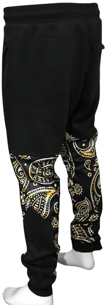 •23 YELLOW GOLD• BANDANA JOGGER SWEATPANTS (CUT & SEW)