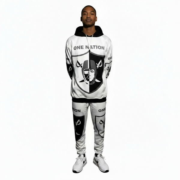 •RAIDERS• ~ONE NATION~ JOGGER SWEATSUITS (FLEECY SOFT LINED)