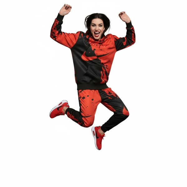 •SWOOSH• JOGGER SWEATSUITS FOR WOMEN (HOODED) (FLEECY SOFT LINED)