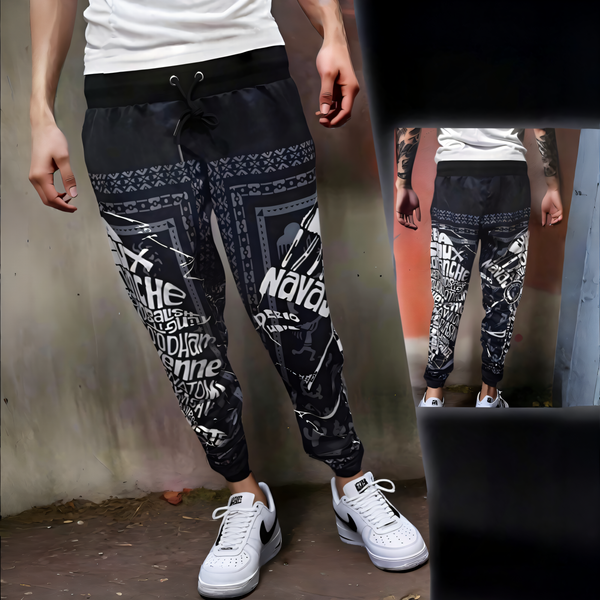 ^TRIBE VIBES^ (BLACK-WHITE-GREY) JOGGER SWEATPANTS
