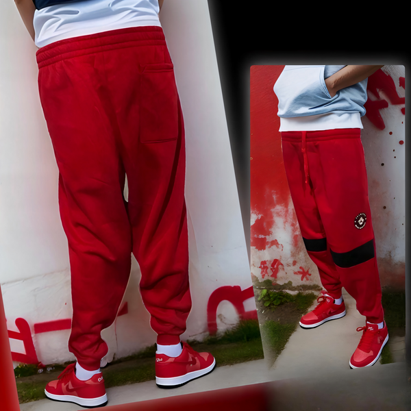 ^SEAN JOHN^ (RED-MULTI) POLYESTER JOGGER SWEATPANTS (XB SIZED)