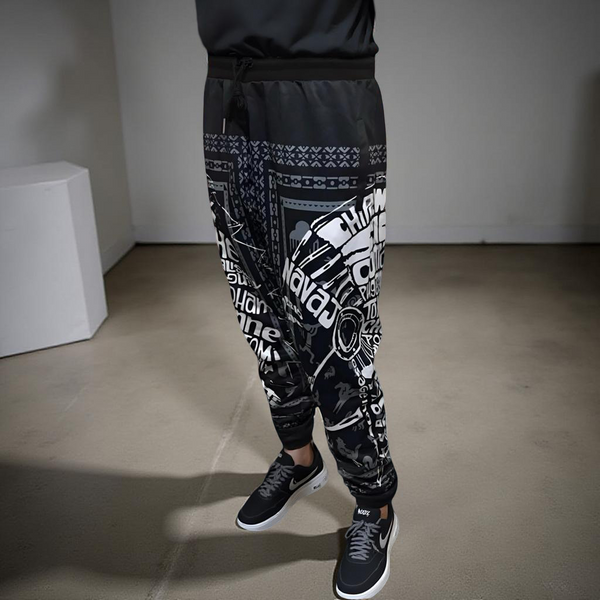 ^TRIBE VIBES^ (BLACK-WHITE-GREY) JOGGER SWEATPANTS