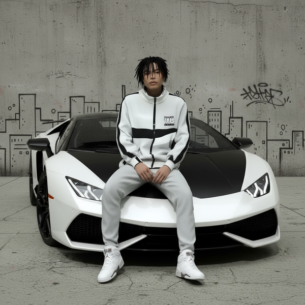 *SEAN JOHN* (GREY-MULTI)  POLYESTER COLLARED ZIP UP TRACKSUITS (XB SIZED)