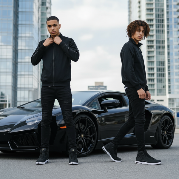 *SEAN JOHN* (BLACK) ~POLYESTER ZIP UP TRACK JACKETS~