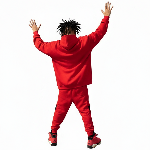 •SEAN JOHN• (RED-MULTI) POLYESTER HOODED ZIP UP TRACKSUITS (XB SIZED)