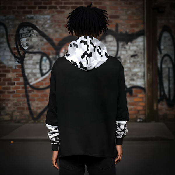 •CHIEFIN’ ADI-FEATHER• (WHITE CAMOUFLAGE) LUXURY ZIP UP HOODIES (CUT & SEW)