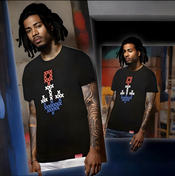 ^PINK DOLPHIN^ (BLACK) ~ANCHOR~ SHORT SLEEVE T-SHIRT