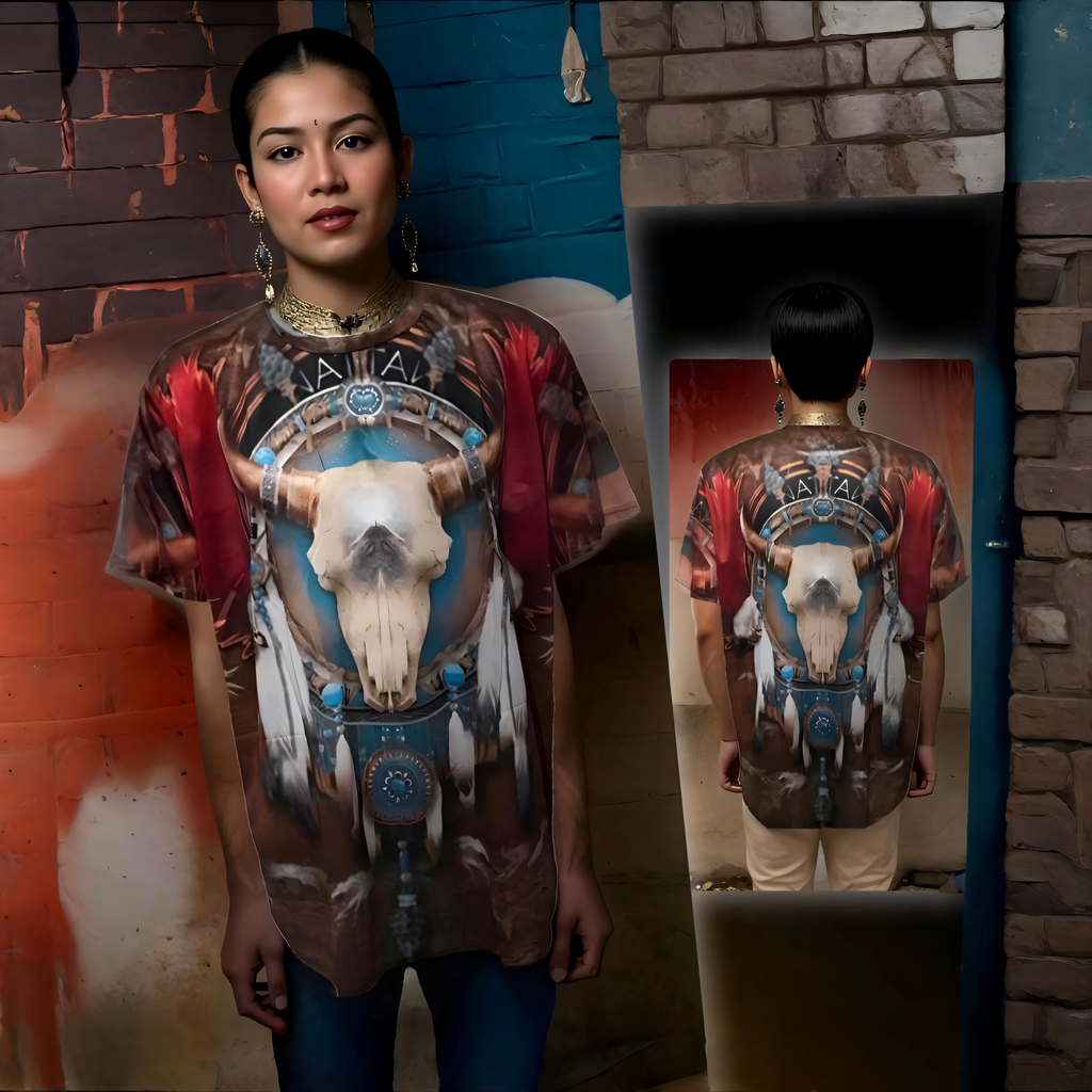 ^NATIVE AMERICAN^ (LIGHTWEIGHT) ALL OVER PRINT SUMMER TEES