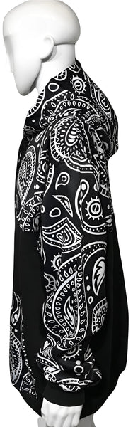 ^OUTFIT KINGS^ LUXURY BLACK BANDANA PULLOVER HOODIES (CUT & SEW COLLECTION)