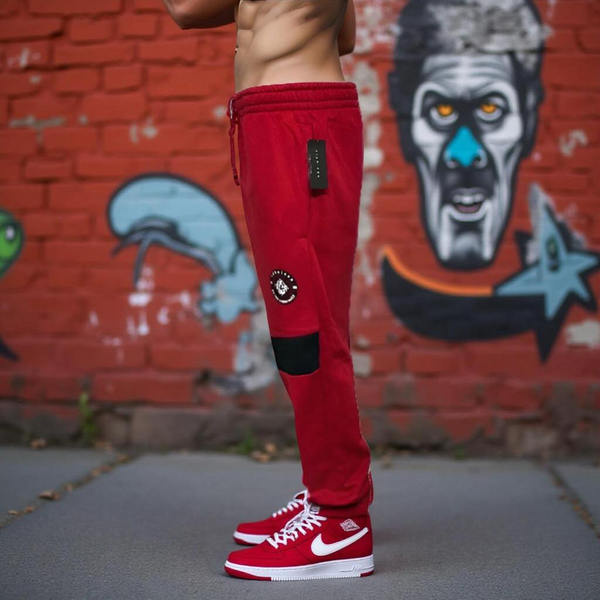 *SEAN JOHN* (RED-MULTI) •POLYESTER JOGGER SWEATPANTS• (XB SIZED)