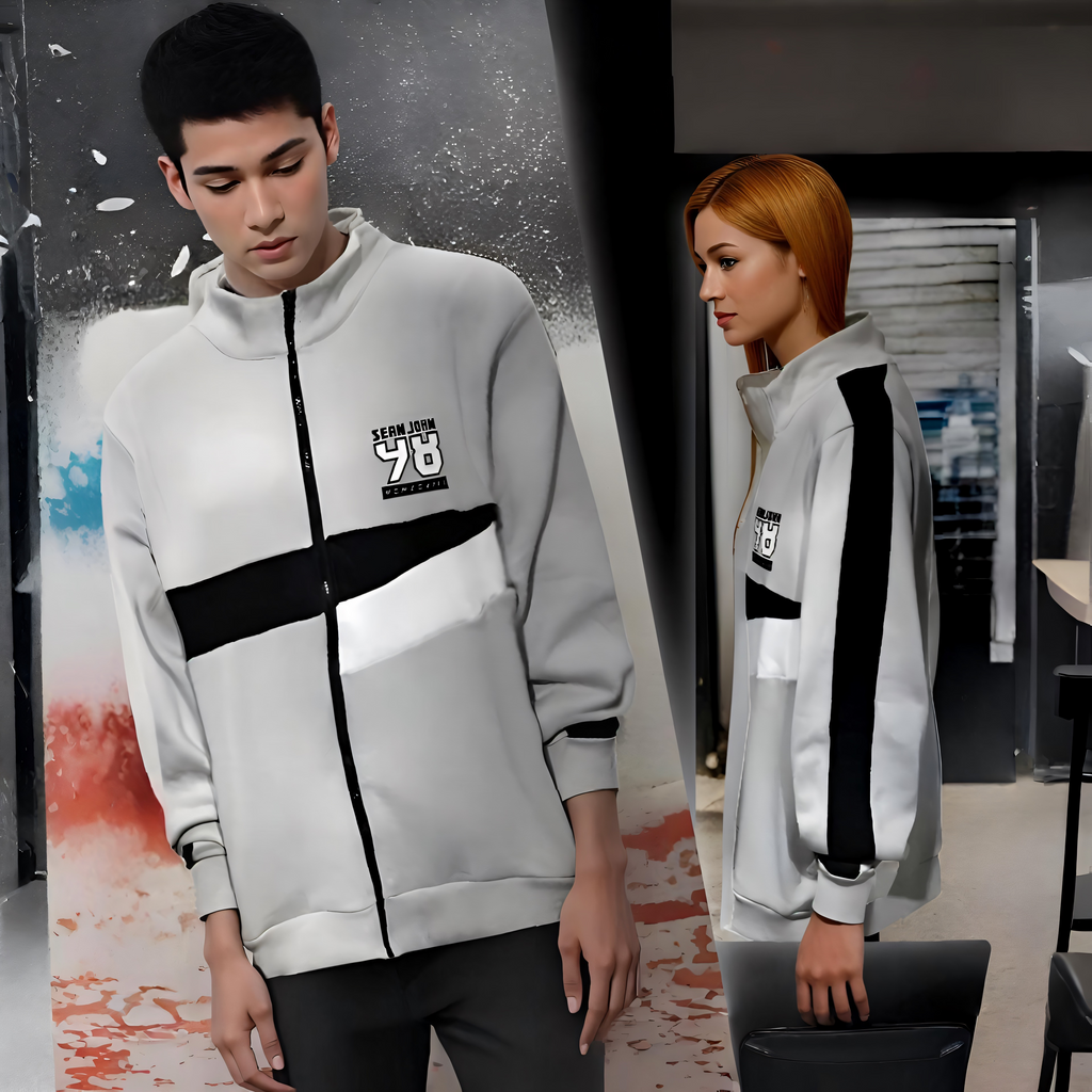 ^SEAN JOHN^ (GREY-MULTI) POLYESTER ZIP UP TRACK JACKETS (XB SIZED)