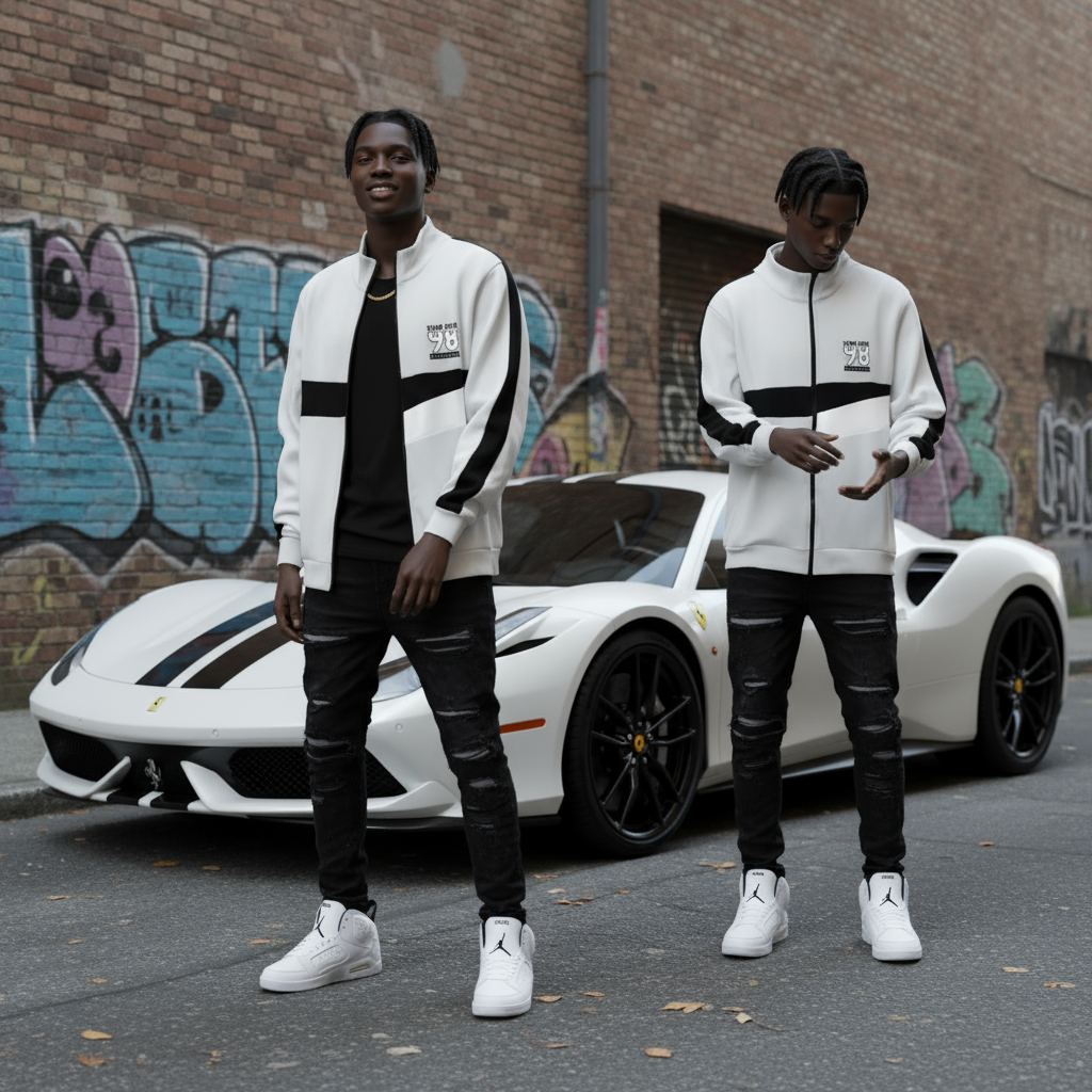 *SEAN JOHN* (GREY-MULTI) POLYESTER ZIP UP TRACK JACKETS (XB SIZED)