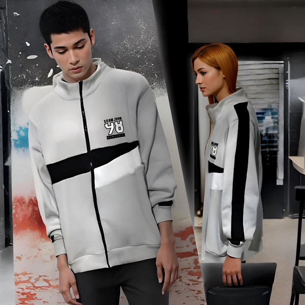 ^SEAN JOHN^ (GREY-MULTI) POLYESTER ZIP UP TRACK JACKETS (XB SIZED)