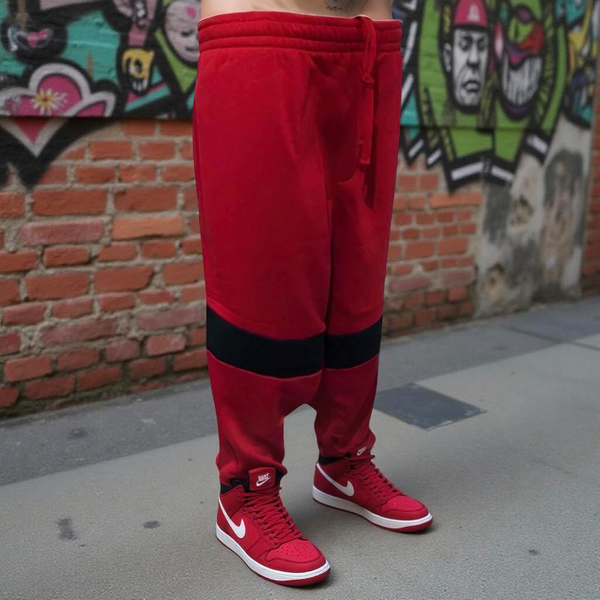 *SEAN JOHN* (RED-MULTI) •POLYESTER JOGGER SWEATPANTS• (XB SIZED)