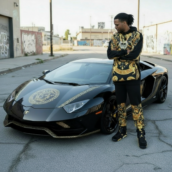 •KING V3R$@C3• LUXURY CUT & SEW SWEATSUITS FOR MEN (EMBROIDERED LOGO)