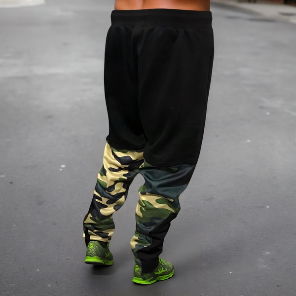 •CHIEFIN’ ADI-FEATHER• (GREEN CAMOUFLAGE) LUX JOGGER SWEATPANTS (CUT & SEW)