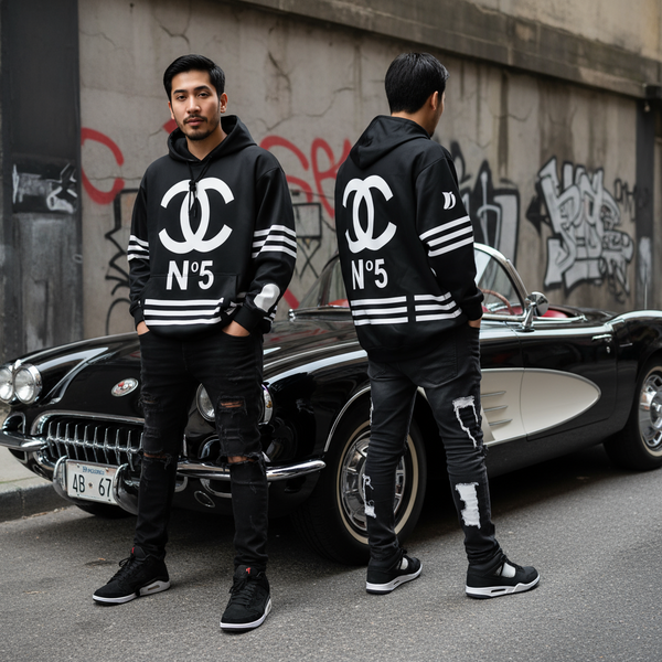 *CH@N3L* FLEECE LINED POLYESTER PULLOVER HOODIES