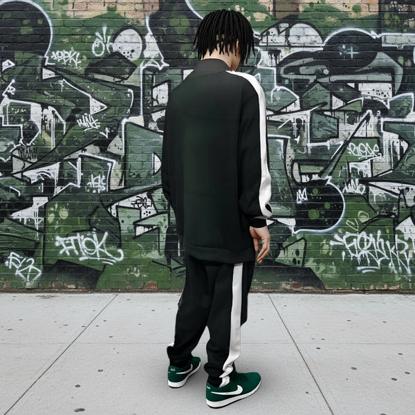 •SEAN JOHN• (*GREEN-MULTI*) POLYESTER COLLARED ZIP UP TRACKSUITS (XB SIZED)