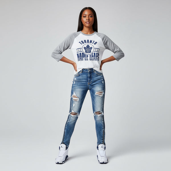 *Toronto Maple Leafs* baseball raglan tees by Mitchell & Ness (Women)