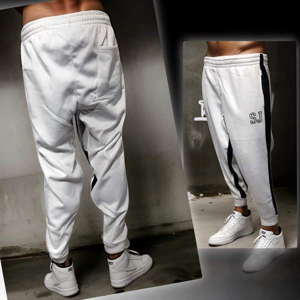 ^SEAN JOHN^ (WHITE) POLYESTER JOGGER SWEATPANTS (XB SIZED)