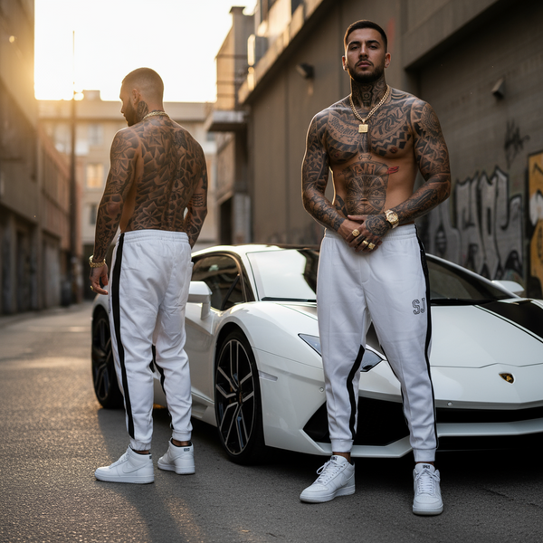 *SEAN JOHN* (WHITE) POLYESTER JOGGER SWEATPANTS (XB SIZED)