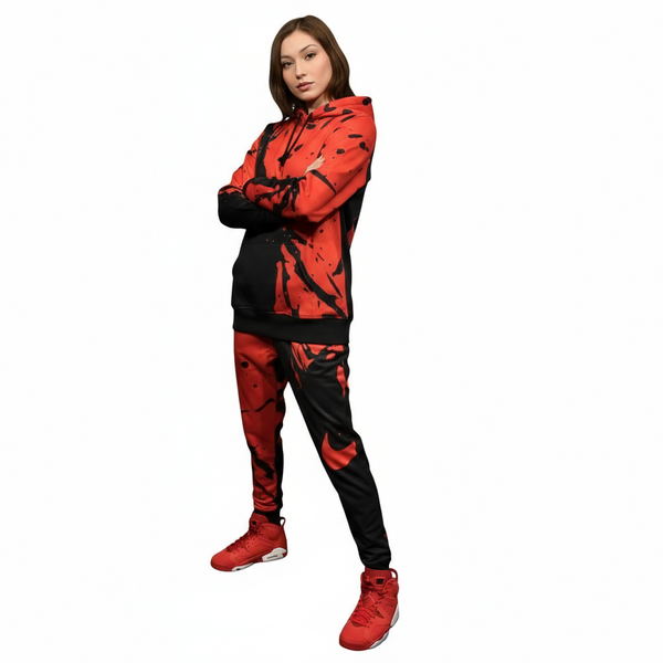 •SWOOSH• JOGGER SWEATSUITS FOR WOMEN (HOODED) (FLEECY SOFT LINED)