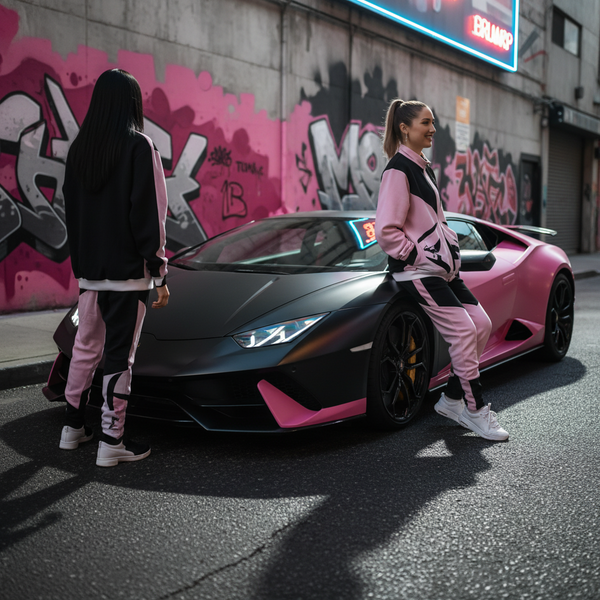 •CHAMPION CHIEF• LUXURY (PINK-MULTI) TRACKSUITS (UNISEX) (CUT & SEW)