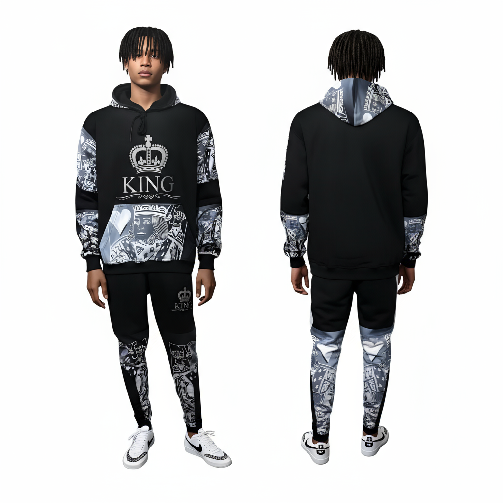 •KING OF HEARTS• LUXURY JOGGER SWEATSUITS (CUT & SEW) (EMBROIDERED LOGOS)