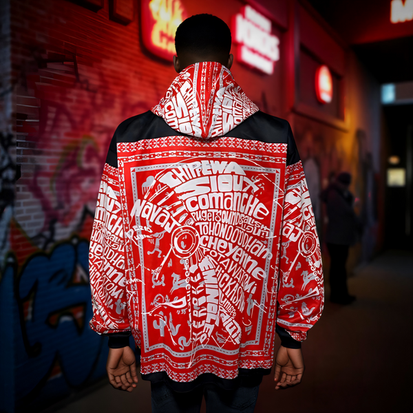 ^TRIBE VIBES^ (RED-GREY-BLACK-WHITE) PULLOVER HOODIES