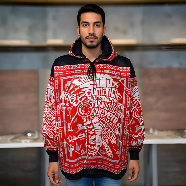^TRIBE VIBES^ (RED-GREY-BLACK-WHITE) PULLOVER HOODIES