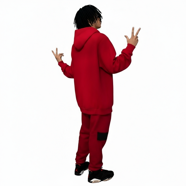 •SEAN JOHN• (RED-MULTI) POLYESTER HOODED ZIP UP TRACKSUITS (XB SIZED)
