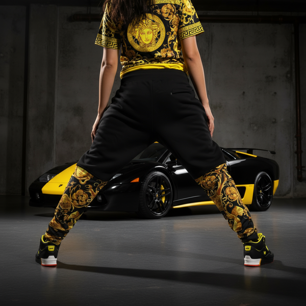 •QUEEN V3R$@C3• LUXURY CUT & SEW JOGGER SWEATPANTS (UNISEX) (EMBROIDERY)