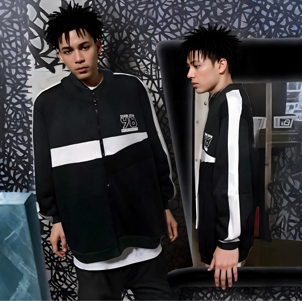 ^SEAN JOHN^ (*GREEN-MULTI*) POLYESTER ZIP UP TRACK JACKETS (XB SIZED)
