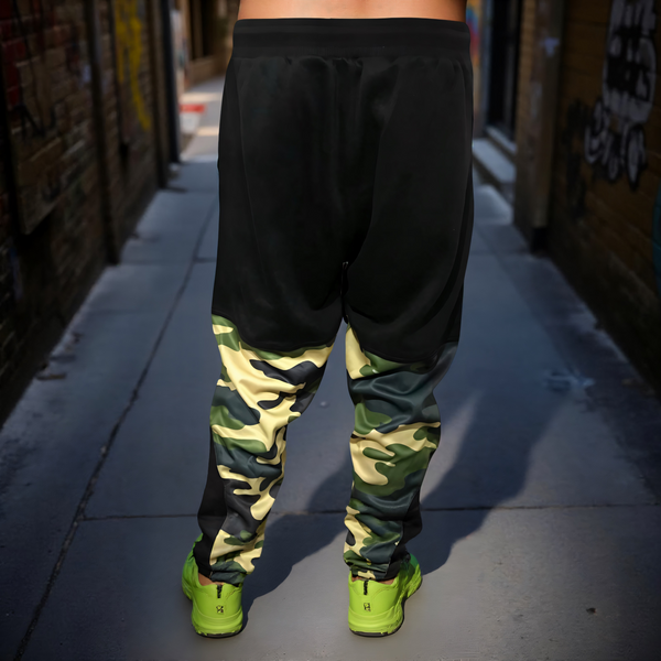 •CHIEFIN’ ADI-FEATHER• (GREEN CAMOUFLAGE) LUX JOGGER SWEATPANTS (CUT & SEW)