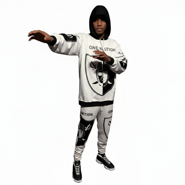 •RAIDERS• ~ONE NATION~ JOGGER SWEATSUITS (FLEECY SOFT LINED)