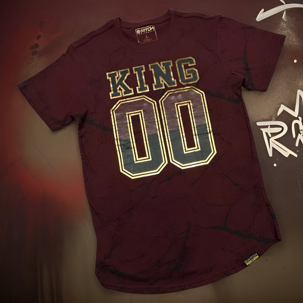 *SWITCH* ~KING 00~ (GOLD FOIL-BURGUNDY) SHORT SLEEVE T-SHIRT