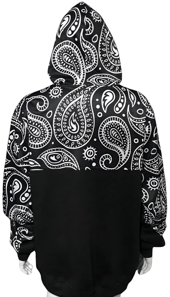 ^OUTFIT KINGS^ LUXURY BLACK BANDANA PULLOVER HOODIES (CUT & SEW COLLECTION)