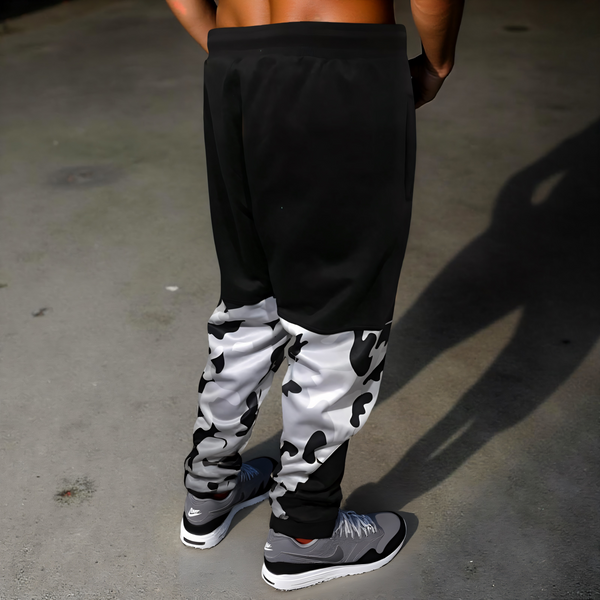 •CHIEFIN’ ADI-FEATHER• (WHITE CAMOUFLAGE) LUXURY JOGGER SWEAT PANTS (CUT & SEW)