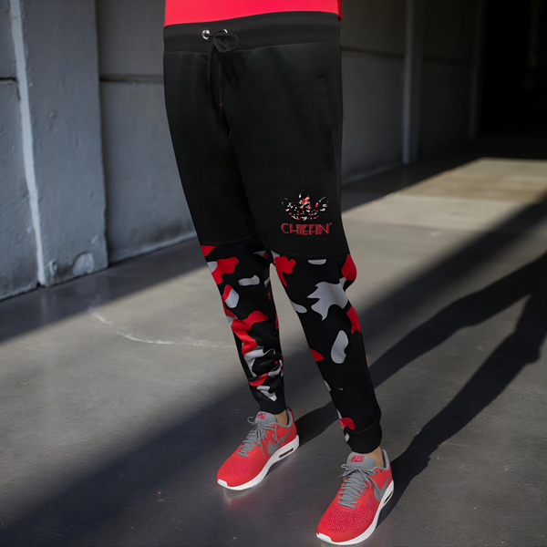 •CHIEFIN’ ADI-FEATHER• (CAMOUFLAGE) LUXURY JOGGER SWEATPANTS (CUT & SEW)