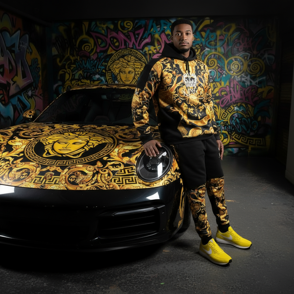 •KING V3R$@C3• LUXURY CUT & SEW SWEATSUITS FOR MEN (EMBROIDERED LOGO)