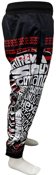 *TRIBE VIBES* (RED-BLACK-WHITE) JOGGER SWEATPANTS