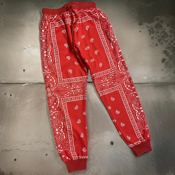 *RED BANDANA* ~custom fleece lined~ •jogger sweatpants• (Read description)