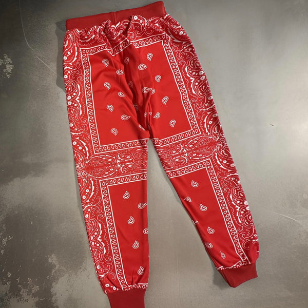 *RED BANDANA* ~custom fleece lined~ •jogger sweatpants• (Read description)