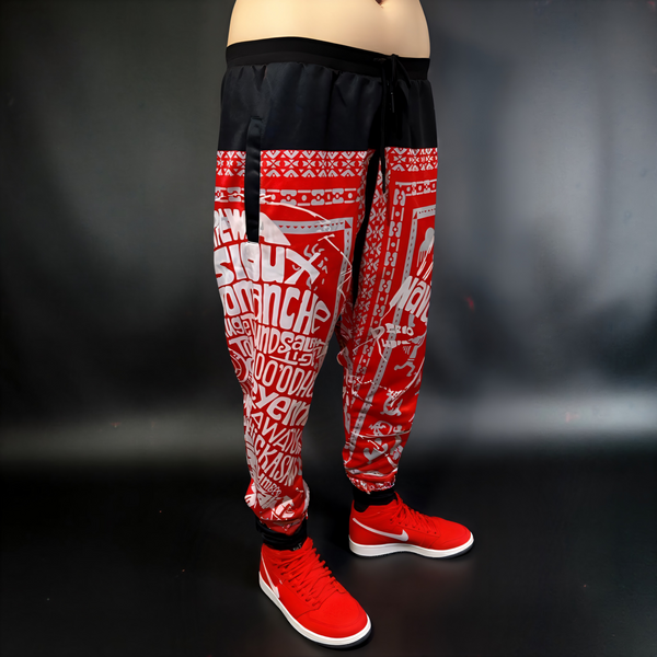 *TRIBE VIBES* (RED-GREY-BLACK-WHITE) JOGGER SWEATPANTS