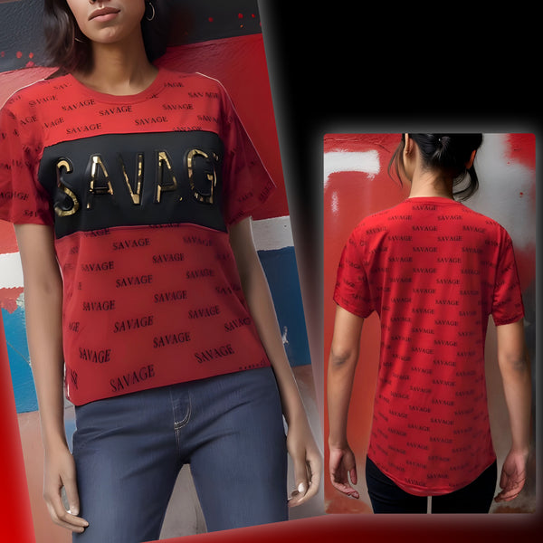 ^INFAMOUS BLACK SHEEP^ ~SAVAGE~ *3D PRINT* ALL OVER FANCY PRINT TEES FOR WOMEN