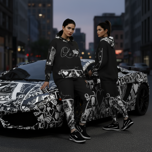 •QUEEN•OF•HEARTS• LUXURY JOGGER SWEATSUITS (CUT & SEW)(EMBROIDERED LOGO)
