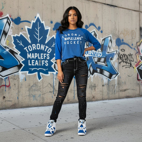 *Toronto Maple Leafs* baseball raglan tee by Mitchell & Ness (Women)