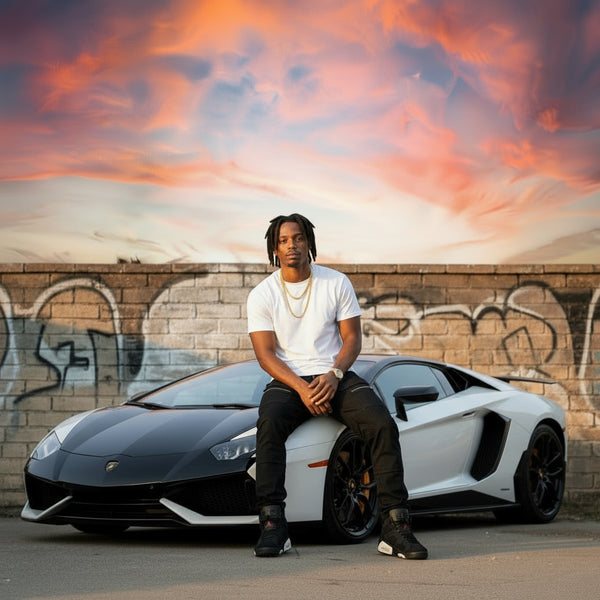 *AKADEMIKS* (BLACK) BIG MAN MOTO STYLE DENIM