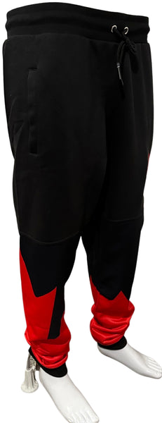 *ALL HEART* ~World Juniors Team Canada~ (BLACK-RED) •JOGGER SWEATPANTS• (Cut & Sew / Embroidery)